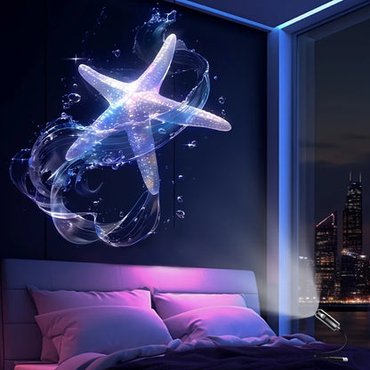 LED Ocean Projector Night Light — Adjustable USB Lamp