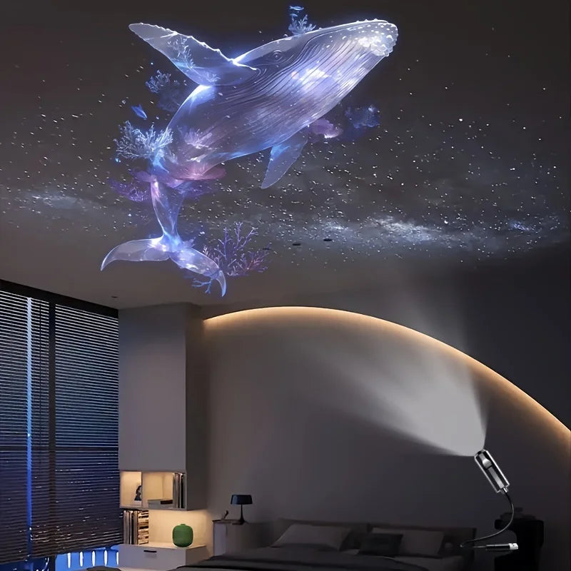 LED Ocean Projector Night Light — Adjustable USB Lamp