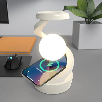 Rotating Floating Lamp with 15W Wireless Charger