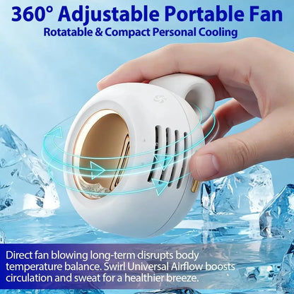 Mini Clip-On Bladeless Fan — 3-Speed Portable &amp; Silent
