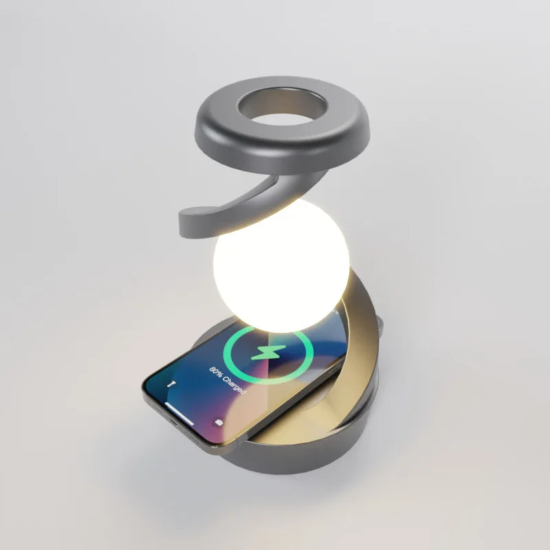 Rotating Floating Lamp with 15W Wireless Charger