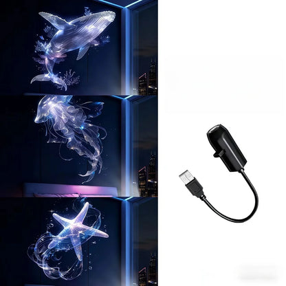 LED Ocean Projector Night Light — Adjustable USB Lamp