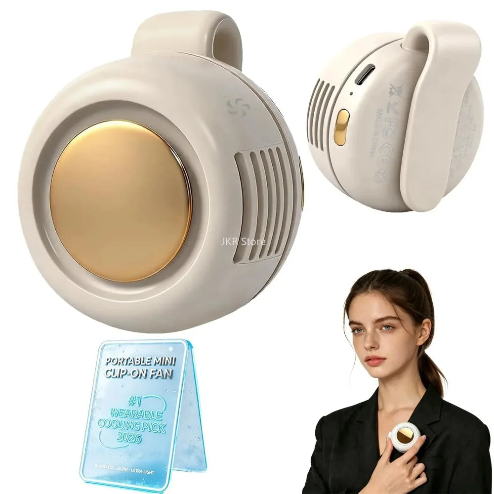 Mini Clip-On Bladeless Fan — 3-Speed Portable &amp; Silent
