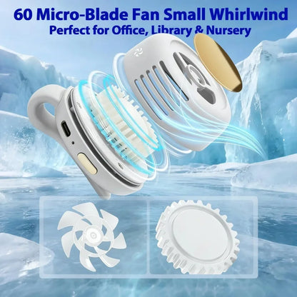 Mini Clip-On Bladeless Fan — 3-Speed Portable &amp; Silent